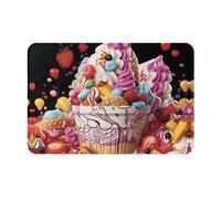 Candy and ice cream print Doormat Durable Front Door Mat Non-Slip Washable Floor Mat Indoor And Outdoor Welcome Mat Absorbent Guard Doormat For Kitchen Bedroom Bathroom Home Decor 16 X 24 Inch