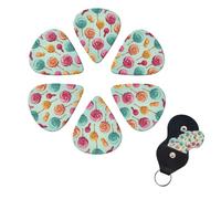 Candy And Lollipops Guitar Picks Set of 6 with Organizer Storage Box for Personalized Guitars for Men Women Guitar Accessory Ukulele for Acoustic Guitar and