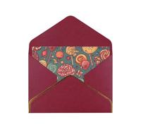 Candy And Lollipops Luxury Pearl Paper Greeting Card With Gold Border, Blank Inside, With Envelope - Birthday, Wedding, Christmas, Valentine