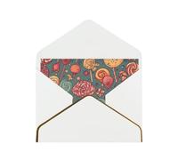 Candy And Lollipops Luxury Pearl Paper Greeting Card With Gold Border, Blank Inside, With Envelope - Birthday, Wedding, Christmas, Valentine