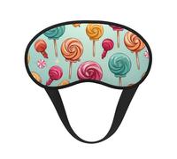 Candy and Lollipops Sleep Mask for Side Sleeper, Blackout Sleep Eye Mask Comfortable Blindfold Eyeshade Soft Breathable Sleeping Mask with Elastic Strap Silk Eye Covers for Travel