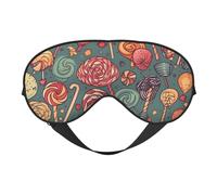 Candy and Lollipops Sleep Mask for Women & Men - Double-Sided Eye Mask with Adjustable Strap, Soft Silky Feel, Light-Blocking & Breathable for Travel, Nap, Shift Work, Yoga