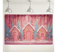 Candy Backdrop, Sweet Treats Cute Party Decorations, Peach Winter Wonderland Background for Holiday Photography Events 71x43 Inch