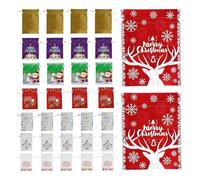 Candy Bag - Polyester, 30 x 20 x 0.39 cm, Pattern with Drawstring | Reusable & Colorful Holiday Gift Bags, Christmas Gift Set for Baked Treats, Snacks, Bo