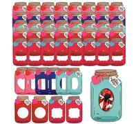 Candy Bag Set, Set of 50 Jar Happy Valentine's Day Card Paper Candy Holder Cards, Sweet Messages Candy Treat Holders, Valentine's Day Greeting Cards for Lovers