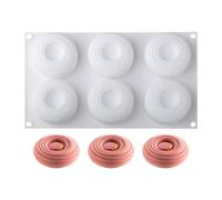 Candy Baking Mould - Heat Resistant Silicone | Six Reusable 156g Spiral Trays with Non-Stick Surface for Chocolates, Cookies, Mini Soaps, Pudding, Muff
