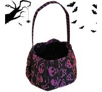 Candy Basket - Bat Trick Or Treat Tote | Festival Goodie Holder - Halloween Cosplay Theme, Outdoor Holiday Setup Family Night Fun Kids Adventure Carry Bag Spooky Photo Prop Decorative Home Accessory