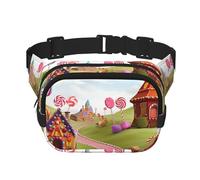 Candy Beautiful Land Fanny Pack For Women Waterproof Adjustable Belt Bags Waist Pack Fashion Casual Crossbody Bags Bum Bag For Running Workout Hiking Traveling, Black, One Size