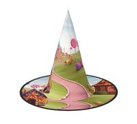Candy Beautiful Land Halloween Witch Hats 3 Pcs, Witches Hat Mens Womens Floating Hats Costume Accessories Indoor Outdoor Halloween Decorations For Porch Yard Indoor Outdoor Decor Party Supplies