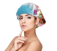 Candy Beautiful Land Satin Bonnet Silk Bonnet, Hair Bonnet For Sleeping, Soft Double Layer Silk Sleeping Cap Hair Wrap For Women Natural Hair Curly Hair Braided Hair Long Hair