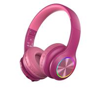 Candy Bila Kids Bluetooth 6.0 Headphones with LED Light, 85Hours Playtimes, Type-C Fast Charging, 85/94dB Volume Limited, Comfort Wireless Headphones with Built-in Mic, Wired & TF Card Mode, Navy Blue