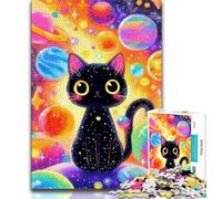 Candy Black Cat Puzzles for Teenagers Teens 1000pc Puzzle,Brain Teaser Game Wall Decoration Unique Birthday And Xmas Gifts 38x26cm