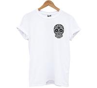 Candy Black Skull White T Shirt Fashion Tee Swag Urban Fresh Mexico Style - (White, Mens - x_l)