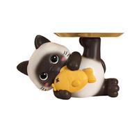 Candy Bowl - Cat Sculpture with Storage Tray - Resin Bowl for Keys, Sweets and Small Jewellery, Home, Entrance, Living Room, Bedroom, Wardrobe, Shelf