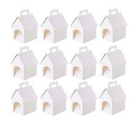 Candy Box - 12-Pack House Shaped Party Favour Boxes,DIY Paintable Puppy Adoption Boxes, White Cardboard Treat Box For Sweets, Cake,Toys, Foldable Gift Birthday, Wedding School, 18cm