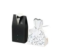 Candy Box Bag,Favour Boxes 25pcs Wedding Favor Bag Bride and Groom DIY with Ribbon For Birthdays