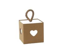 Candy Box Brown White Heart Candy Boxes,Wedding Birthday Party Chocolate Packaging Box(10PCS)