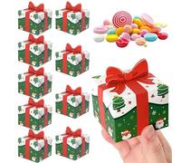 Candy Boxes, Foldable Red Bow, Christmas Paper Gift Boxes with Ribbon, Perfect for Chocolates, Cupcakes, and Snacks, Easy Packaging for Homemade Pastries and Holiday Treats