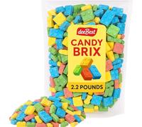 Candy Brix by Dee Best - 2.2 lbs of Deliciously Sweet Hard Candy Blocks in Various Sizes - Red, Blue, Green and Yellow Candy Bricks - Building Block Candy Bulk | 2.2 lbs - Over 440 Pieces- Certified