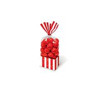 Candy Buffet Striped Party Bags Apple Red /10