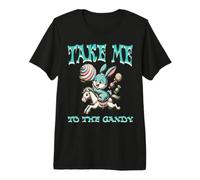 Candy Bunny Ride Fantasy Lollipop Sweet Tooth Treat Vibe Premium T-Shirt