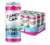 Candy Can, Birthday Cake, Fizzy Drink, Nostalgic American Soda Flavours, Sparkling Pop Cans (12 x 330ml)