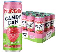 Candy Can Fruitella Strawberry No Added Sugar Fizzy Drink, 12 x 330ml