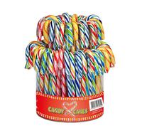 Candy Can Multicolored Striped Candy Canes Umbrellas Curved 72 Pieces 1008g