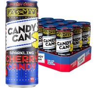 Candy Can Pac-Man Cherry Candy Fizzy Drink,(12 x 330ml Cans), Low Calorie Sparkling Soda with Nostalgic American Candy Shop Flavours, No Added Sugar, Vegan, Gluten Free