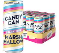 Candy Can Sparkling Marshmallow Soda,Low-Calorie Vegan Soft Drink,Gluten-Free Sparkling Pop, (12x330ml) Recyclable BPA-Free Cans,Nostalgic Marshmallow Flavour for Light,Bubbly and Guilt-Free Enjoyment