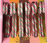 Candy Cane - 12 Peppermint Candy Canes Christmas Candy Sticks, Natural Colours & Flavour/Vegan/Vegetarian/Gluten Free/Traditional Red, Green & White Candy Canes 170g