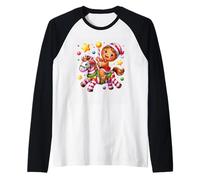 Candy Cane Carousel Delightful Gingerbread Dreams Raglan Baseball Tee