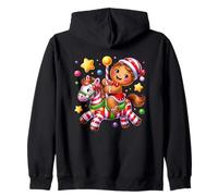 Candy Cane Carousel Delightful Gingerbread Dreams Zip Hoodie