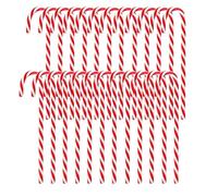 Candy Cane Christmas Decorations - 24Pcs Plastic Candy Canes, 5.9 inch Christmas Tree Hanging Ornaments, Twisted Crutch Candy Canes for Xmas Home Indoor Outdoor Party Decoration