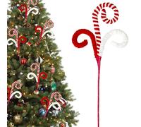 Candy Cane Christmas Decorations, 6 Pcs Christmas Tree Picks, 17 Inch Red and White Christmas Ornaments for Christmas Tree Topper Filler, Big Large Ornaments Grinchs Candyland Xmas Decorations