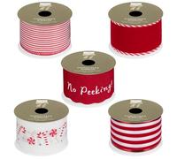Candy Cane Christmas Ribbon 2.7m - Assorted (Random Design, You Will Get Pack of 2) - Add a Fun and Festive Flair to Your Christtmas Gift Wrapping