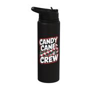 Candy Cane Crew Funny Christmas Candy Lover X-mas Stainless Steel Insulated Water Bottle