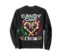 Candy Cane Crew Xmas Coquette Bow Santa Christmas Lights Sweatshirt