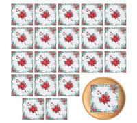 Candy Cane Guest Napkins, Candy Cane Dinner Napkins, 20 x Berry Printed Napkins, Hand Towels, 2-Ply Paper Cocktail Napkins for the Dining Table in the Winter Kitchen