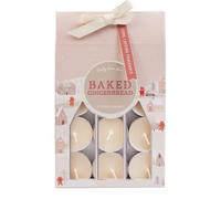 Candy Cane Lane - Baked Gingerbread 12 Pack Tealight Candles Christmas Scented Festive Gift Pack