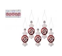PMS Charming Multicolor Candy Cane Sweet Decorations - 5cm x 10cm (Pack of 5) - Red & White Christmas Decor Handcrafted Delights - Perfect for Holiday Parties and Festive Decor