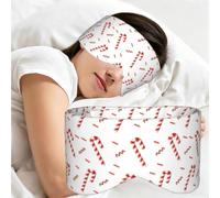 Candy Cane, Sleep Mask for Home Travel, Full Eye Covers Light Blocking Eye Mask Sleep Eye and Ear Muffs