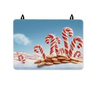 Candy Cane Stove Top Cover for Electric Stove, Christmas Festive Gingerbread Snow Christmas Red Rubber Non-Slip Cover for Glass Top Electric Cottage Kitchen Decor 28x20 Inch