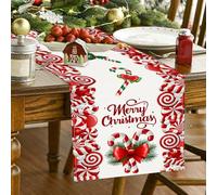 Candy Cane Table Runner - Kitchen Decoration Rectangular Table Runner,Merry Christmas Christmas Tablecloth for Home Kitchen Dining Parties Holiday Decor