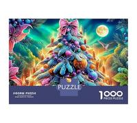 Candy Cane Winter 1000 Piece Jigsaw Puzzles Psychedelic Floral Cosmic Art Birthday Gifts Wall Decor Family Game Fit Together Perfectly for Adults Kids 52x38cm/1000pcs