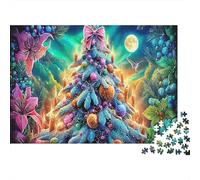 Candy Cane Winter Jigsaw Puzzle Psychedelic Forest Fantasy Jigsaw Puzzles Recycled Paper Puzzles for Adults Kids 38x26cm/1000pcs