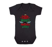 Candy Cane Wishes and Mistletoe Kisses [BCX] Baby Grow Vest, 0-3 Months, Black