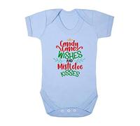 Candy Cane Wishes and Mistletoe Kisses [BCX] Baby Grow Vest, 0-3 Months, Pastel Blue