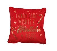 Candy Cane Wishes & Mistletoe Kisses Christmas Cushion