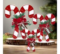 Candy Canes Christmas Decoration, 3 Pieces Glitter Decoration Candy Canes Christmas Decoration for Windowsill, Christmas Candy Canes Decoration for Table Centrepieces Home Kitchen Christmas Party